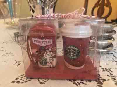 Starbucks Red Cup Christmas Blend Coffee Ornament Set Old Logo 2007 NIB - Sold on eBay Nov, 27th 2018 for $10.00
