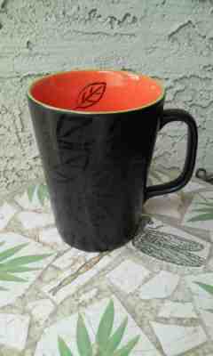 Starbucks 2007 Black W/Orange inside &Leaf design Coffee Mug 13oz.  - Sold on eBay Nov, 27th 2018 for $26.95