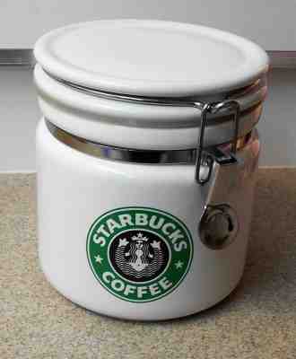 Starbucks Ceramic Storage Canister Green Mermaid Siren Logo Coffee Tea Jar - Sold on eBay Nov, 26th 2018 for $11.50