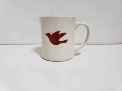 Starbucks Coffee Tea Mug Cup 2008 White w/ Red Embossed Dove Peace Bird 12 oz  - Sold on eBay Nov, 27th 2018 for $13.00