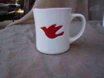  Starbucks Coffee Mug Cup Christmas Holiday Red Dove Bird 2008 Red White  - Sold on eBay Nov, 26th 2018 for $9.99
