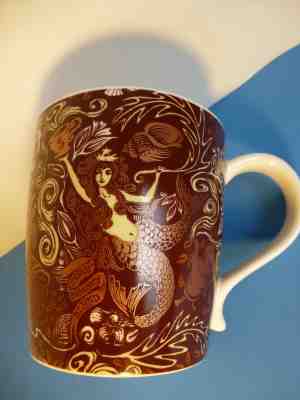 Starbucks Siren / Mermaid Coffee Mug 2009 Bone China Cup Mug - Brown & Copper  - Sold on eBay Nov, 26th 2018 for $12.00