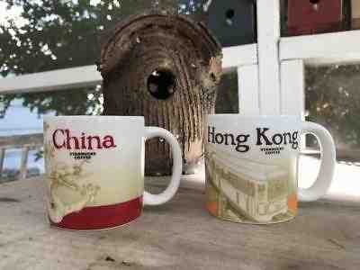 2 Starbucks Demitasse Expresso Coffee MUGS Hong Kong China Collector Series 3oz - Sold on eBay Nov, 26th 2018 for $26.99