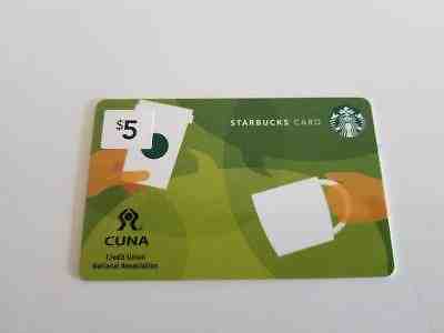 Unique 2011 Starbucks "Cuna Credit Union" National Assoc. Gift Card--No Value  - Sold on eBay Nov, 27th 2018 for $3.00