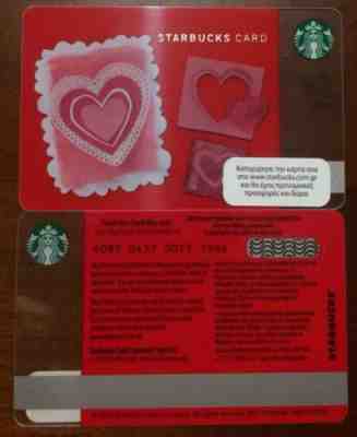 Starbucks Card Greece Red Hearts Card 2012 - Sold on eBay Nov, 28th 2018 for $4.50