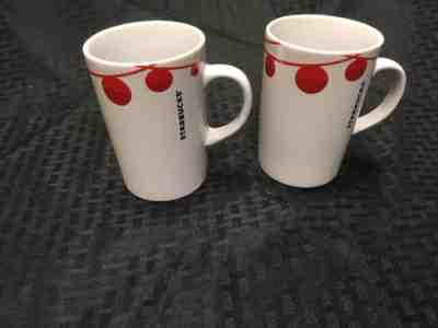 Starbucks White Red Christmas Garland 2012 Coffee  Mug 10 Oz 4.5" Tall - Sold on eBay Nov, 28th 2018 for $4.00