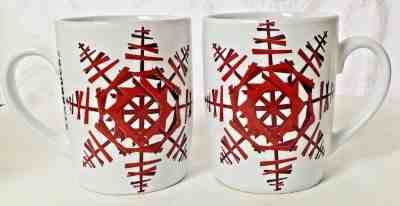 Starbucks 2012 White With Red Snow Flake Mugs Set of 2 Collectible  - Sold on eBay Nov, 28th 2018 for $12.00