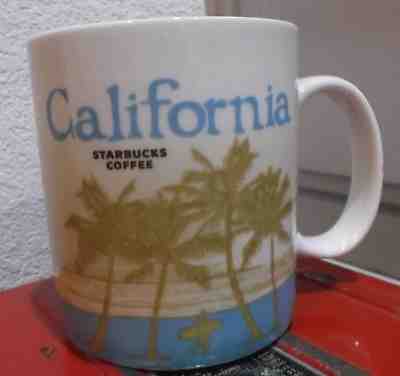 Starbucks CALIFORNIA Mug • 2012 Coffee Cup 16 oz • Beach Surf & Palms + Redwoods - Sold on eBay Nov, 27th 2018 for $9.95
