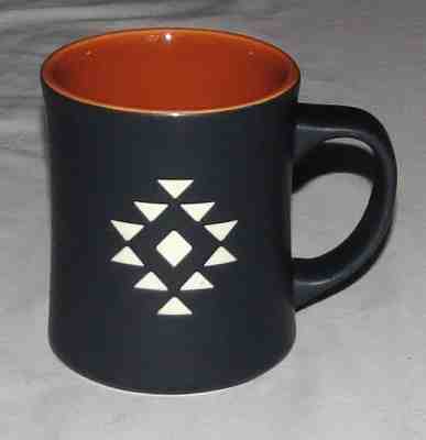 Starbucks 2012 4.3/8" Black, Caramel, & White Tribal Coffee Mug - Sold on eBay Nov, 27th 2018 for $16.50