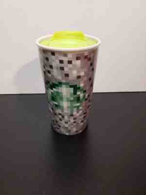 Starbucks Rodarte Pixel Double Wall Ceramic Travel Tumbler 12 oz with lid 2012 - Sold on eBay Nov, 26th 2018 for $10.80