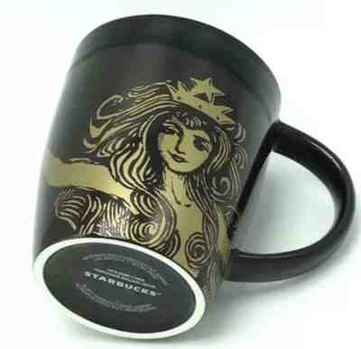 Starbucks Siren Mermaid Tail Coffee Mug Brown Gold 2012 Anniversary Bone China - Sold on eBay Nov, 26th 2018 for $15.00