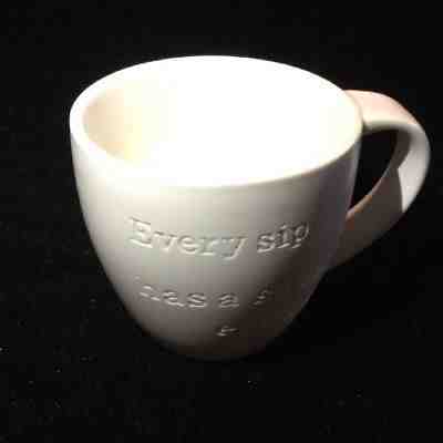 2013 Starbucks Laser-Cut Ceramic Mini Mug "Every sip has a sweet ending." 3 oz. - Sold on eBay Nov, 27th 2018 for $14.90