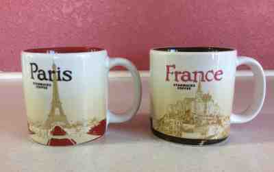 Starbucks Paris & France Mini Demitasse Mug Set Of 2 Espresso Cup 3oz 2013 - Sold on eBay Nov, 26th 2018 for $9.99
