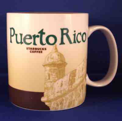 Starbucks 2013 Puerto Rico Global Icon Collector Mug 16oz Small Chip on Back - Sold on eBay Nov, 26th 2018 for $9.39