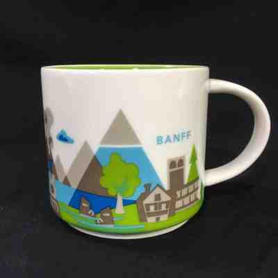 Starbucks Banff Alberta You Are Here Series 2013 Collector Coffee Mug Cup green - Sold on eBay Nov, 26th 2018 for $34.99