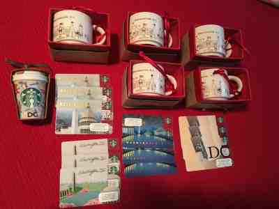Starbucks 5 NIB WASHINGTON DC YAH 2013 Ornament +12 Gift Cards +Tumbler Ornament - Sold on eBay Nov, 25th 2018 for $49.00