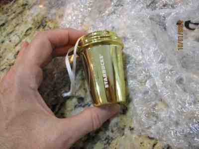 Starbucks metallic gold tree ornament cup mug 2014 pre-owned no package  - Sold on eBay Nov, 28th 2018 for $7.99