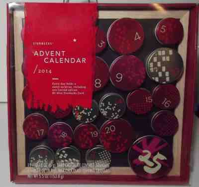STARBUCKS 2014 Christmas ADVENT CALENDAR NIP Magnetic Tin Framed Board No Card - Sold on eBay Nov, 27th 2018 for $19.95