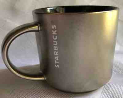 Starbucks 14oz Silver Metallic Looking Ceramic Coffee 2014 Mug Cup  - Sold on eBay Nov, 27th 2018 for $11.99