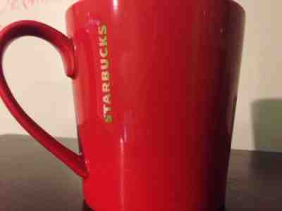 Starbucks Coffee 2014 18 OZ  RED Mug Cup with GOLD Lettering - Sold on eBay Nov, 27th 2018 for $16.00