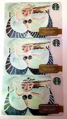 Lot of 3 Starbucks Card 2014 MERMAID SIREN Canada Version NEW - Sold on eBay Nov, 27th 2018 for $15.99