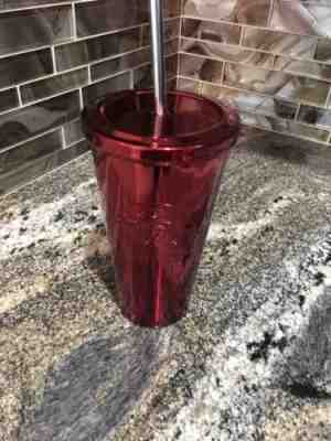 2014 Starbucks Red Stainless Steel Straw Cold Cup Tumbler 16 oz - Never Used - Sold on eBay Nov, 27th 2018 for $17.99