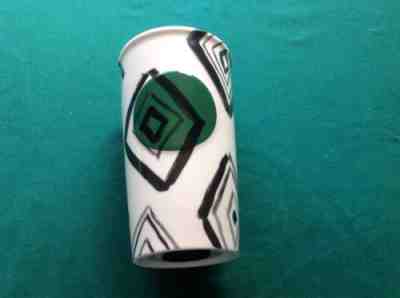 RARE!! Starbucks 2014 Limited Ceramic Black Diamond Green Dot Travel Tumbler Mug - Sold on eBay Nov, 26th 2018 for $19.99