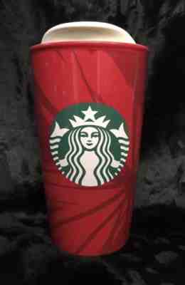 Starbucks 2014 Red Siren Ceramic Christmas Coffee 12 oz. Travel Mug EUC! - Sold on eBay Nov, 26th 2018 for $6.50