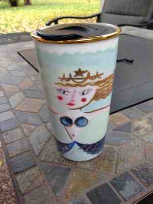 Starbucks 2014 Tall Ceramic Travel Coffee Mug Mermaid with Gold Rim - Sold on eBay Nov, 26th 2018 for $9.99