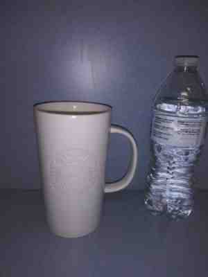  Starbucks Etched White Mermaid Logo  White Ceramic Coffee Mug 16 fl.oz 2014 - Sold on eBay Nov, 26th 2018 for $19.99