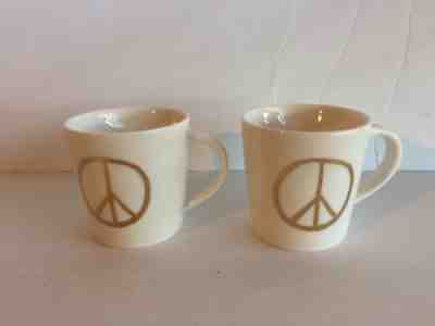 Starbucks Coffee 2015 Dot Collection Gold Peace Sign Demi Mug 3 oz Espresso Cups - Sold on eBay Nov, 28th 2018 for $10.50