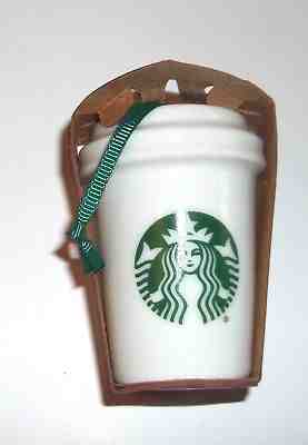 Starbucks 2015 White Go Cup Ceramic Christmas Ornament NWT  - Sold on eBay Nov, 28th 2018 for $8.49