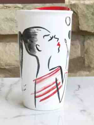 Starbucks 2015 Hand Sketch Girl Blowing Bubbles Red Lid Dbl Wall 12oz Travel Mug - Sold on eBay Nov, 27th 2018 for $30.00