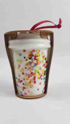 Starbucks Christmas Ornament Dot Collection Confetti Gold Ceramic Mug 2015 New - Sold on eBay Nov, 27th 2018 for $9.99