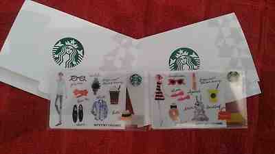 RARE STARBUCKS Japan 2015 MIYUKI OHASHI His & Hers Gift Cards MINT w/Sleeve USA - Sold on eBay Nov, 26th 2018 for $6.88