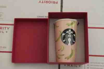 Starbucks Dot Collection 2015 Bananas Ceramic 12 Oz Tumbler NIB - Sold on eBay Nov, 26th 2018 for $29.99