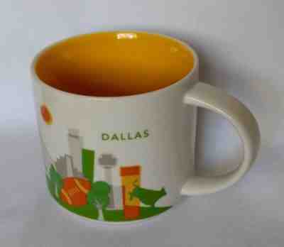 Starbucks Dallas You Are Here Mug 14oz 2015 | White Green Orange Grey Yellow - Sold on eBay Nov, 26th 2018 for $9.99