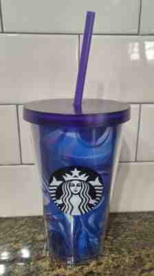 Starbucks 2016 WAVE BLUE PURPLE Acrylic Cold Cup Tumbler Mug 16oz  - Sold on eBay Nov, 28th 2018 for $16.00