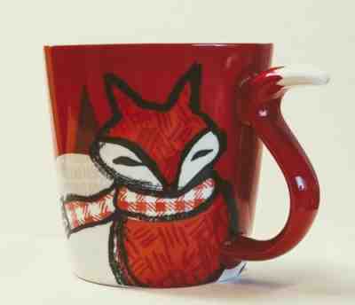 Starbucks Christmas  Coffee mug Red Fox Holiday 2016 12oz Ceramic Tail  - Sold on eBay Nov, 26th 2018 for $12.00