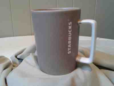 ~MINT~ Starbucks 2016 1 PAIR 12oz Square Handle White/Tan Dipped Coffee Mug  - Sold on eBay Nov, 26th 2018 for $12.00