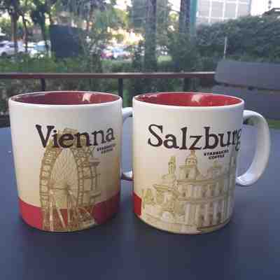 2 Original Starbucks City Mugs 16 oz VIENNA & SALZBURG Series 2016 AUSTRIA - Sold on eBay Nov, 26th 2018 for $60.00
