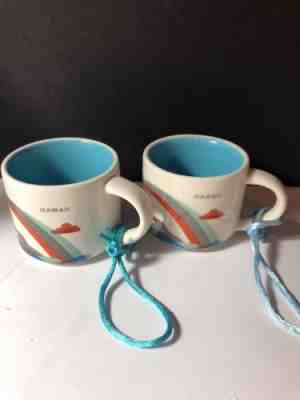 Lot 2 Starbucks Ornament Cup 2016 Hawaii You Are Here 2oz Espresso Mini Mug Demi - Sold on eBay Nov, 25th 2018 for $19.99