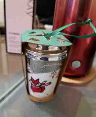 Starbucks porcelain ornament 2016 Fox Limited Edition Silver Cup - Sold on eBay Nov, 25th 2018 for $12.00