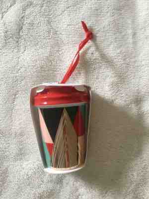 Starbucks Official 2017 Christmas Holiday Modern Trees Ceramic Cup Mug Ornament  - Sold on eBay Nov, 28th 2018 for $6.99