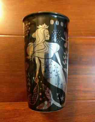 STARBUCKS 2017 HOLIDAY BLACK & SILVER SIREN  12 FL OZ CERAMIC TUMBLER WITH LID. - Sold on eBay Nov, 27th 2018 for $14.99