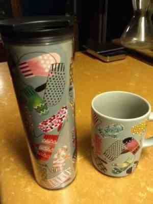 Starbucks 2017 Holiday Collection Of Mittens Ceramic Mug 12oz + Tumbler 16 oz - Sold on eBay Nov, 27th 2018 for $24.00