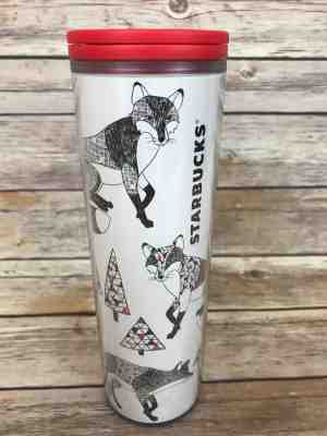 NEW STARBUCKS CHRISTMAS HOLIDAY 2017 FOX COFFEE TRAVEL TUMBLER MUG 16OZ - Sold on eBay Nov, 26th 2018 for $19.95