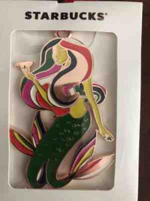 Starbucks 2017 Siren Mermaid Enamel Christmas Holiday Ornament Green Red Gold - Sold on eBay Nov, 26th 2018 for $3.95