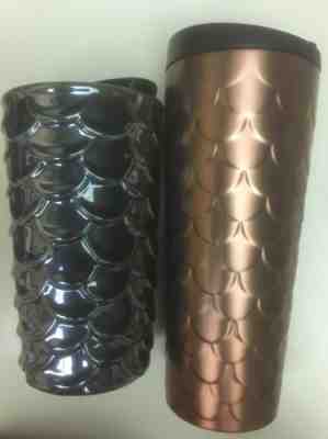 2 NEW STARBUCKS  "Siren Scale Anniversary 2017" CERAMIC TUMBLER MUG. - Sold on eBay Nov, 26th 2018 for $49.99
