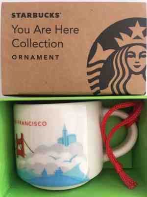 Starbucks 2oz Demitasse 2017 SAN FRANCISCO YAH You Are Here Mini mug Ornament - Sold on eBay Nov, 26th 2018 for $19.95